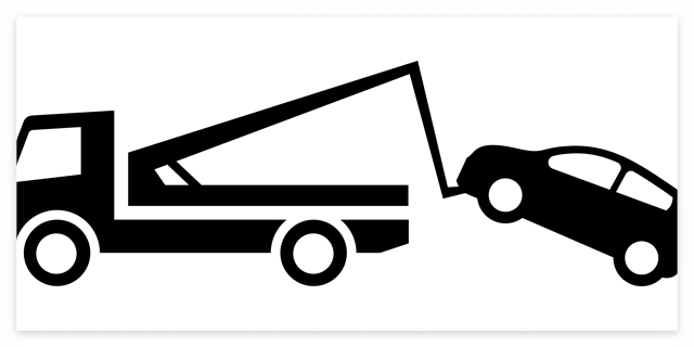 견인차에 끌려가는 자동차