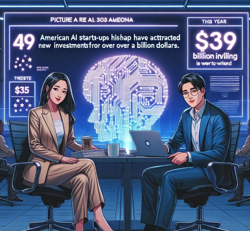 ai 시장 투자하는 두 남녀 이미지