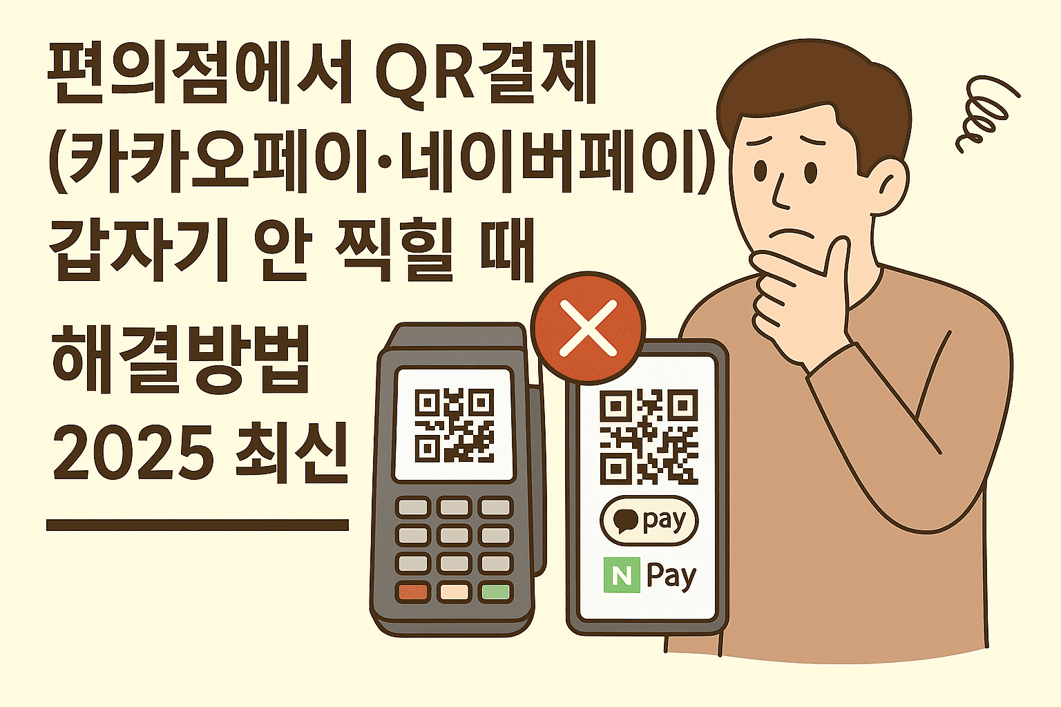 편의점에서 QR결제(카카오페이&middot;네이버페이)가 갑자기 안 찍힐 때 해결방법 ❘ 2025 최신
