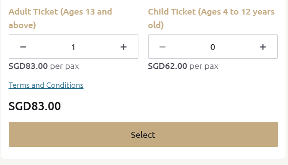 싱가포르 유니버셜 스튜디오 입장료