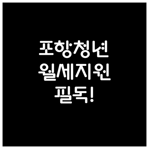 포항 청년월세지원 자격 확인 및 중복..