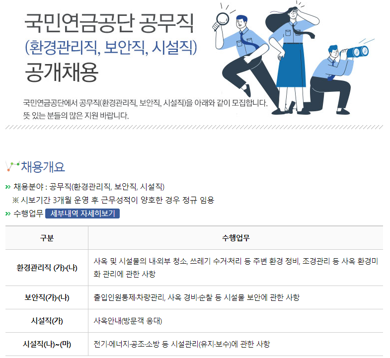 국민연금공단 공무직 채용