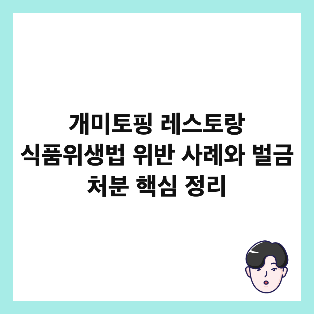 개미토핑 레스토랑 식품위생법 위반 사례와 벌금 처분 핵심 정리 썸네일