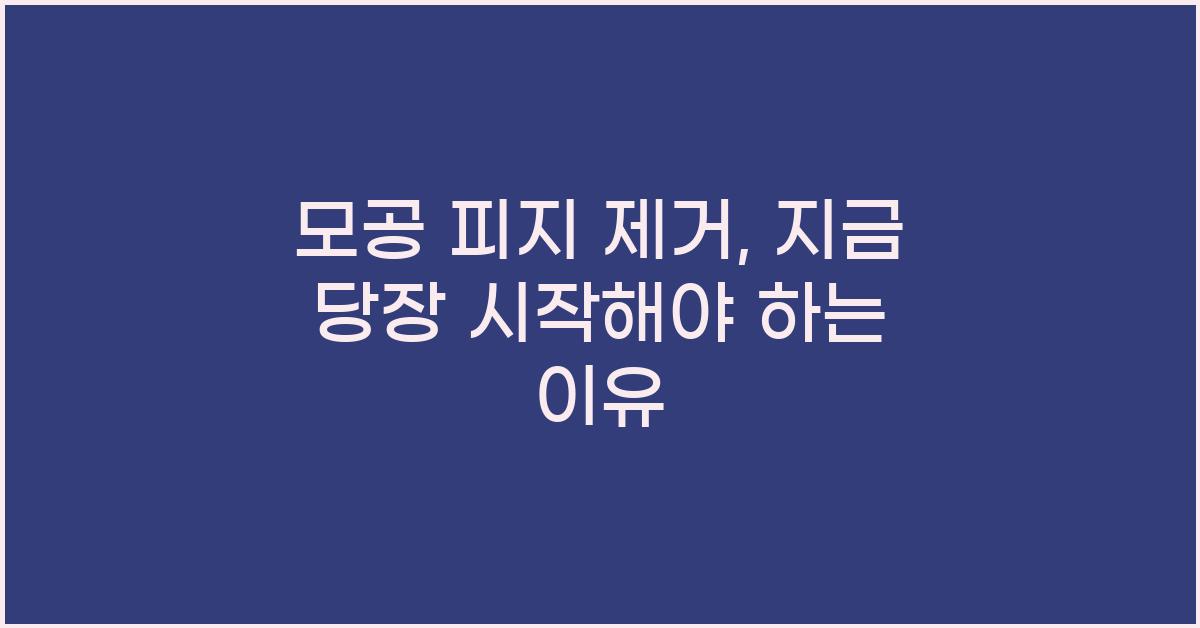모공 피지 제거
