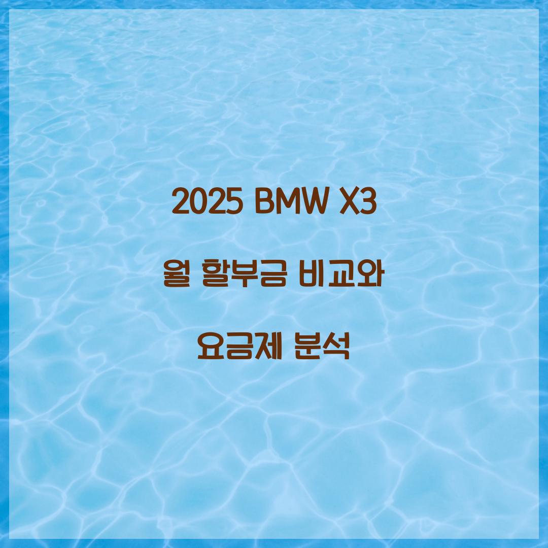 2025 BMW X3 월 할부금 비교