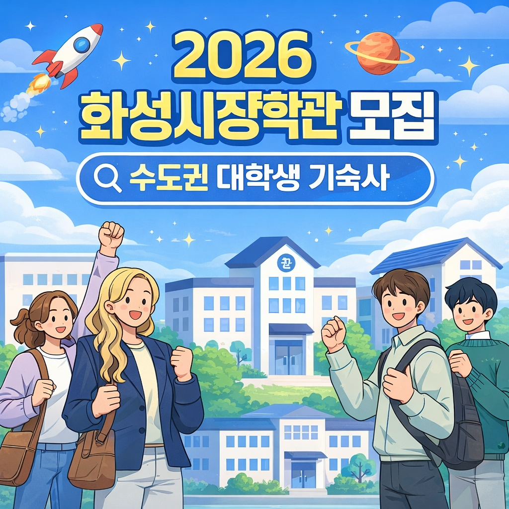 2026년도 화성시장학관 입사생 모집 일정과 수도권 대학생 주거지원 안내 이미지