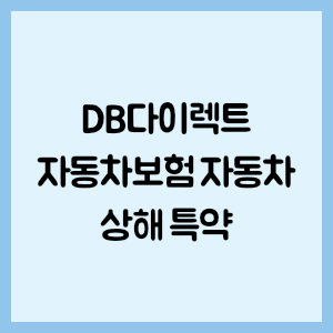 DB다이렉트 자동차보험 자동차 상해 특약