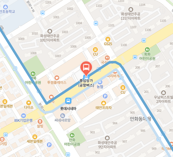 버스 정류장 위치 사진