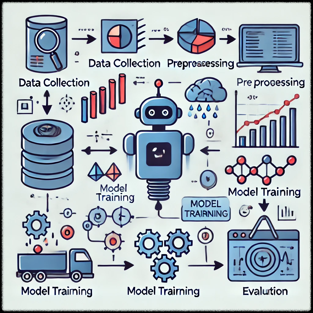 머신 러닝의 작동 과정을 나타낸 이미지