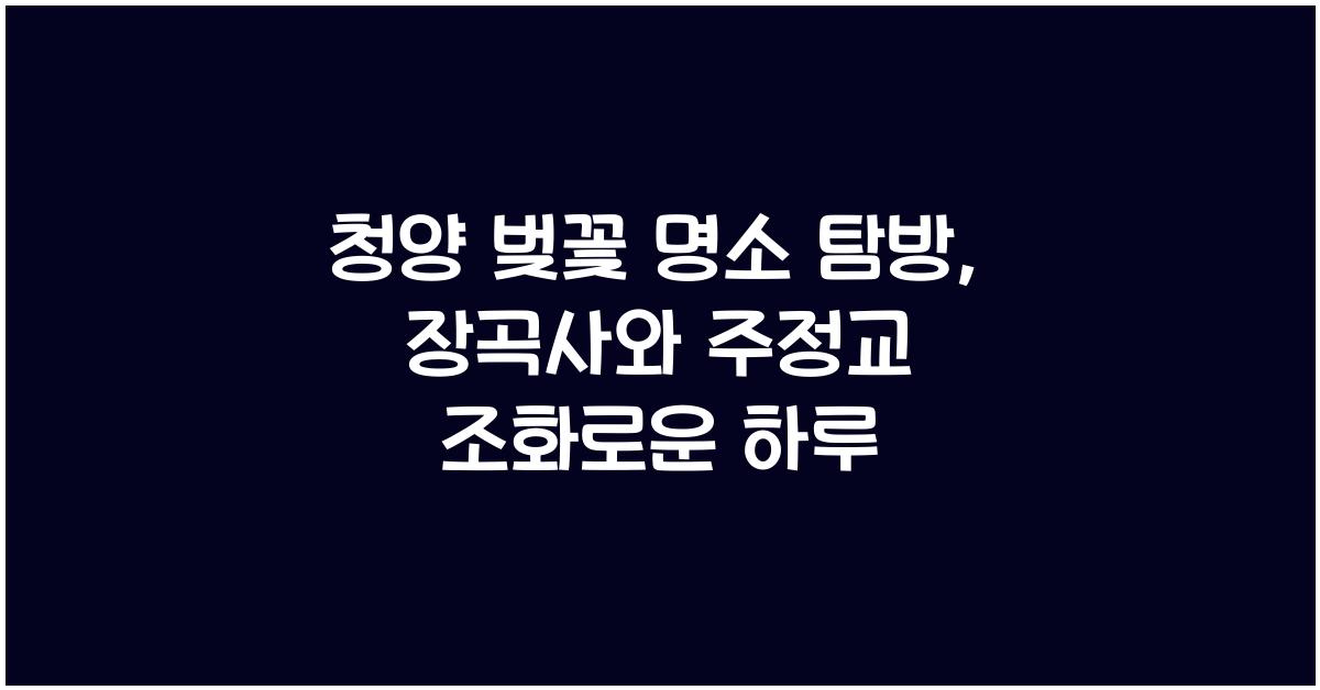 청양 벚꽃 명소