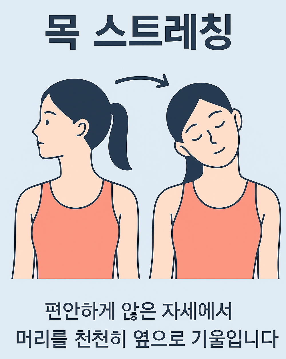 목 스트레칭 방법 설명 이미지