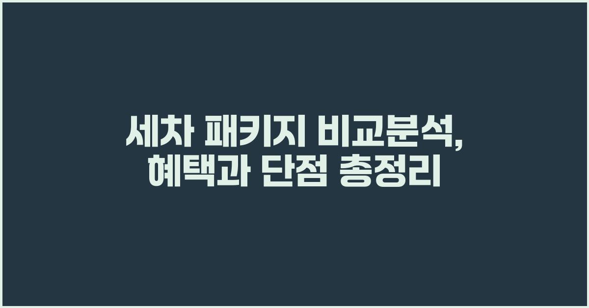 세차 패키지 비교분석: 어떤게 최고일까?