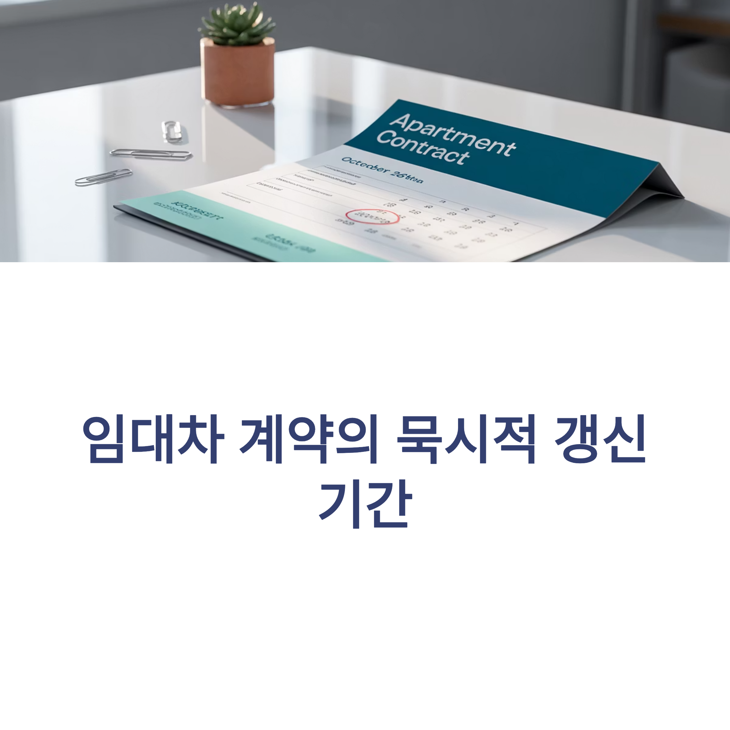 전세 및 월세 계약에서 묵시적 갱신 기간은 임대차 계약