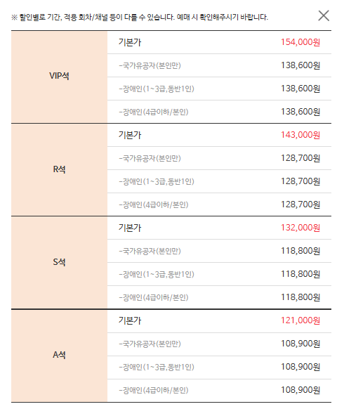 이찬원 부산 콘서트 티켓 가격