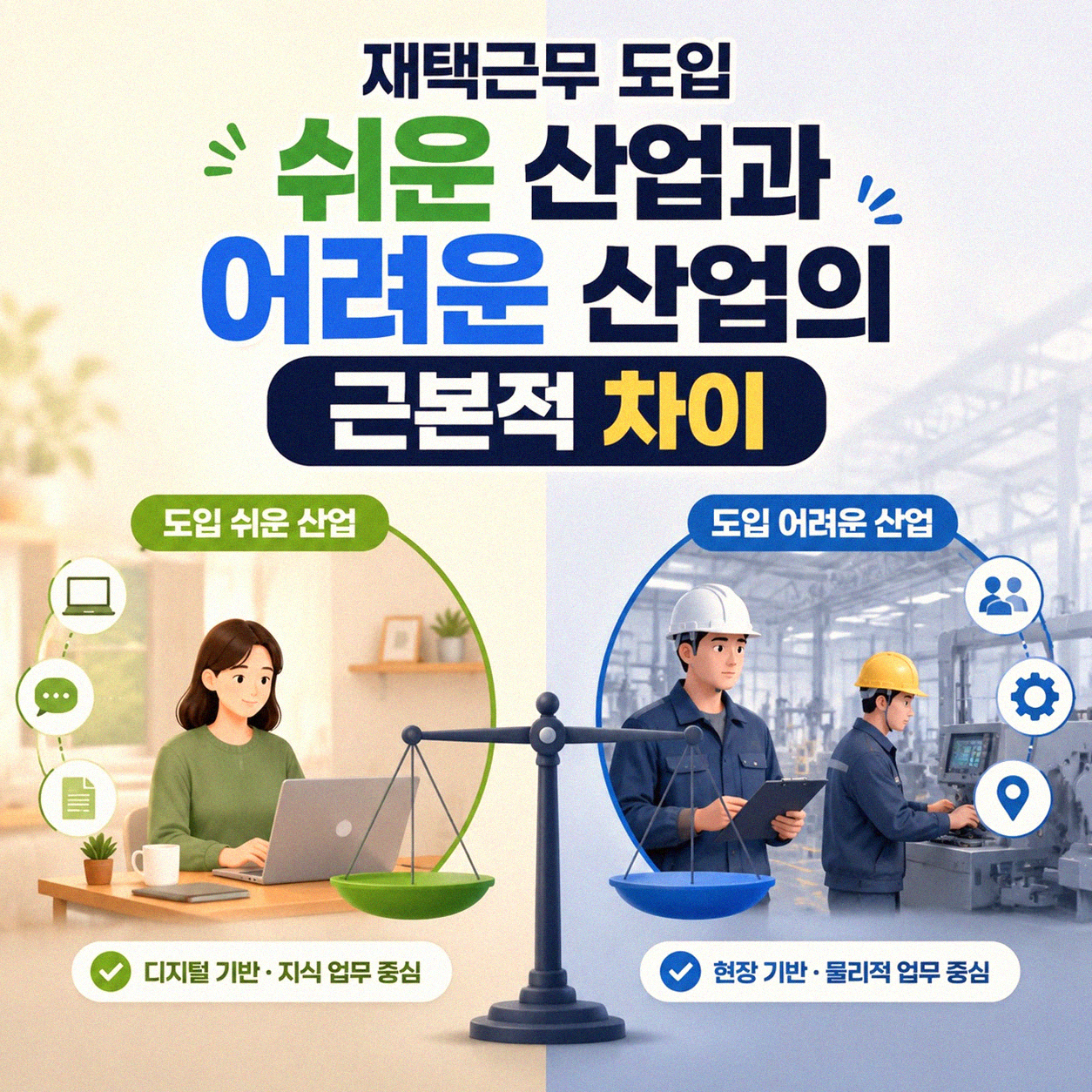 재택근무 자리 잡은 산업과 그렇지 않은 산업, 왜 다를까