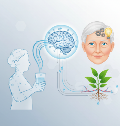노년기 수분 섭취와 인지 활력의 생리학적 연결성을 이해하기 위한 정보 요약 시각화 자료