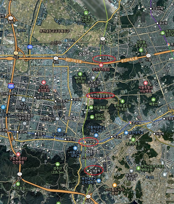 부천시-서해선-지하철역-노선지도