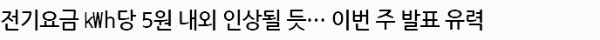 전기요금 인상: 진행 현황