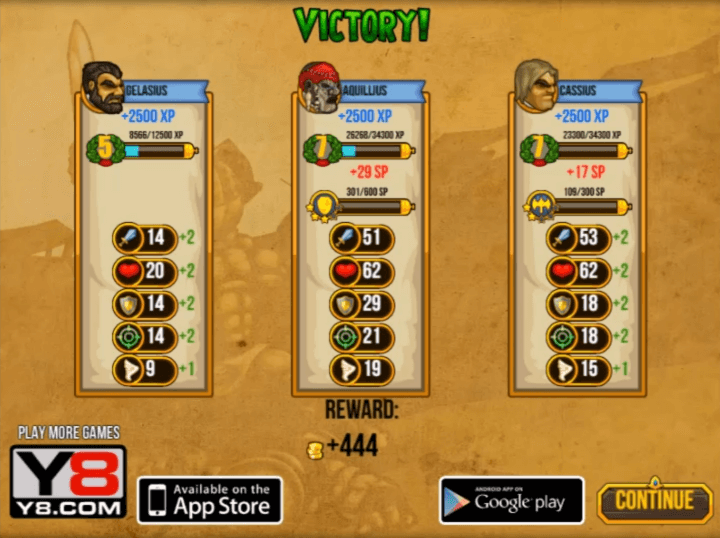 갓오브아레나-플래시게임-종료-화면