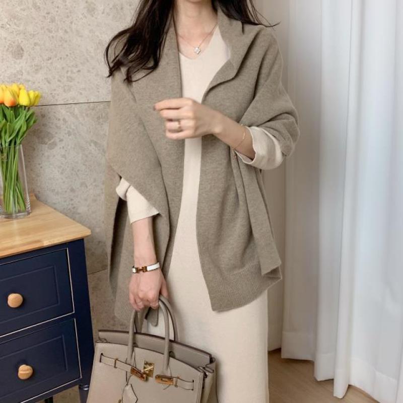 캐시미어 숄가디건 케이프 머플러 가디건 진베이지 오트밀