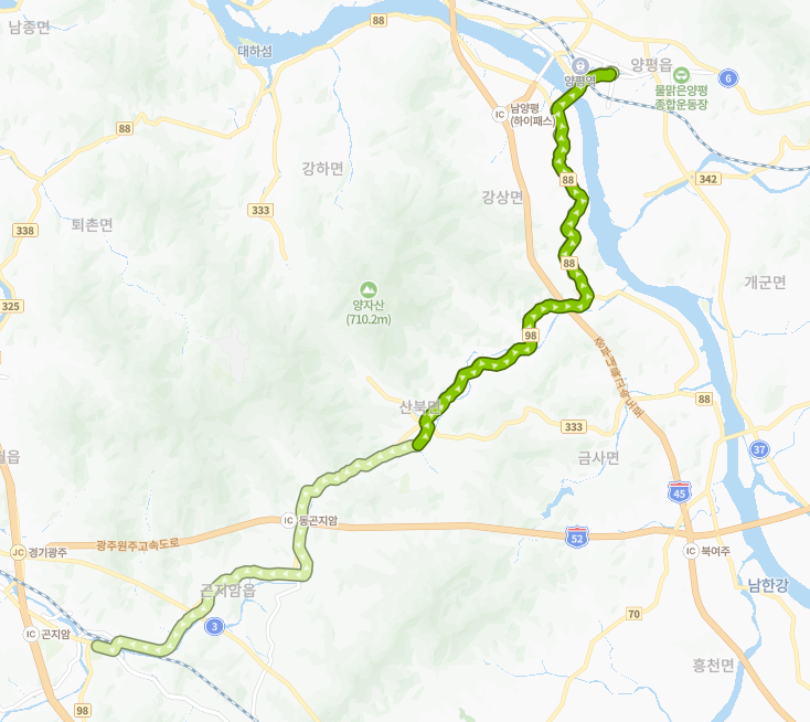 광주-양평-여주-948B번-버스-노선-지도