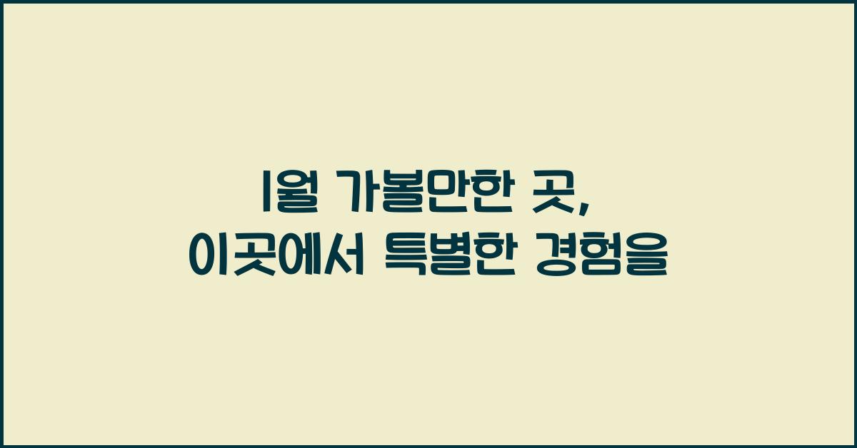 1월 가볼만한 곳