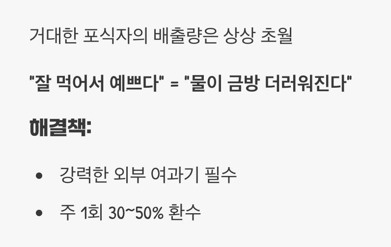 엄청난 먹성, 그리고 엄청난 배설물