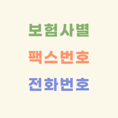 보험사별-팩스번호-전화번호