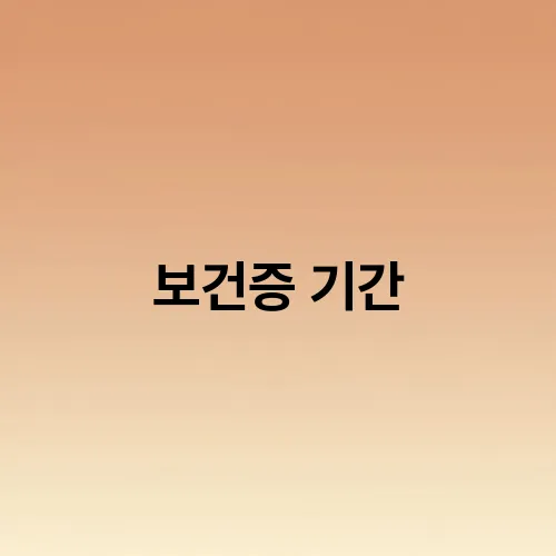 보건증 기간