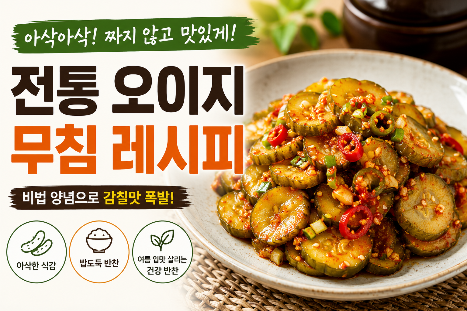 맛있게 무친 전통오이지 레시피, 아삭하고 감칠맛 나는 오이지무침 만드는 법