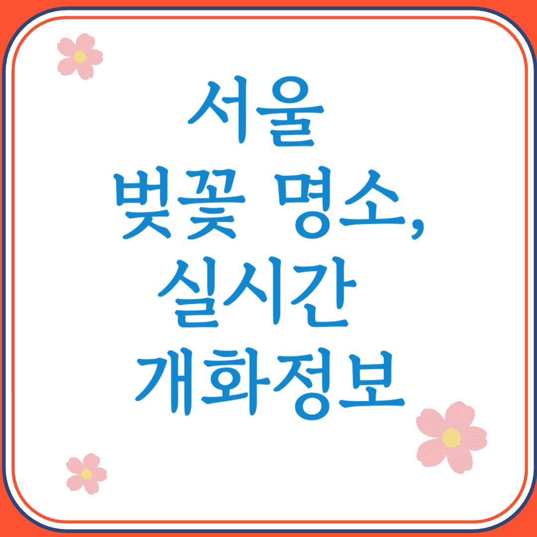 2025년 서울 벚꽃 명소 실시간 개화정보 알아보기