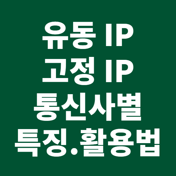 유동 IP vs 고정 IP: 통신사별 특징과 활용법 총정리