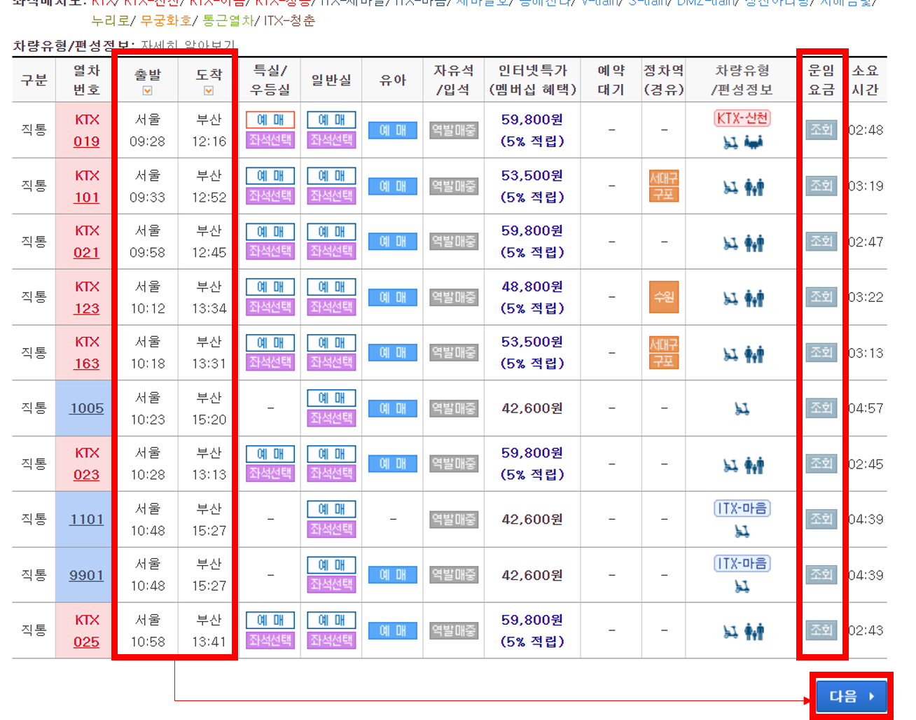 ktx 예매방법, ktx 요금, 코레일 홈페이지5
