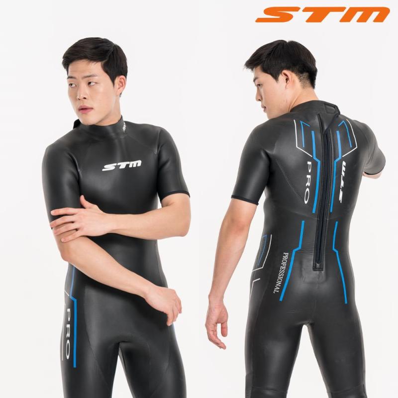 STM 강사 반팔원피스 BLU 수영강사 철인3종 바다수영 슈트