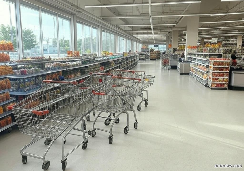 소비심리 위축으로 손님하나 없는 대형마트