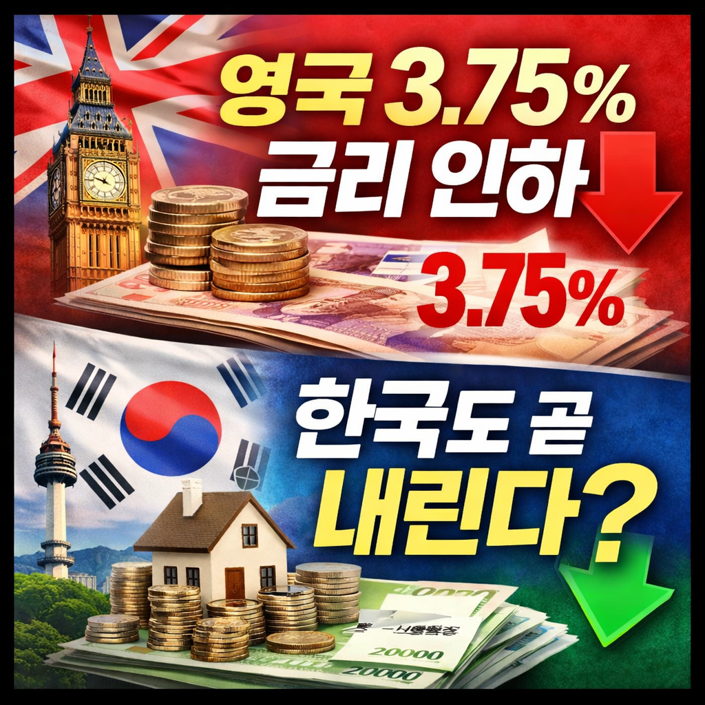 영국 3.75% 금리 인하 한국도 곧 내린다