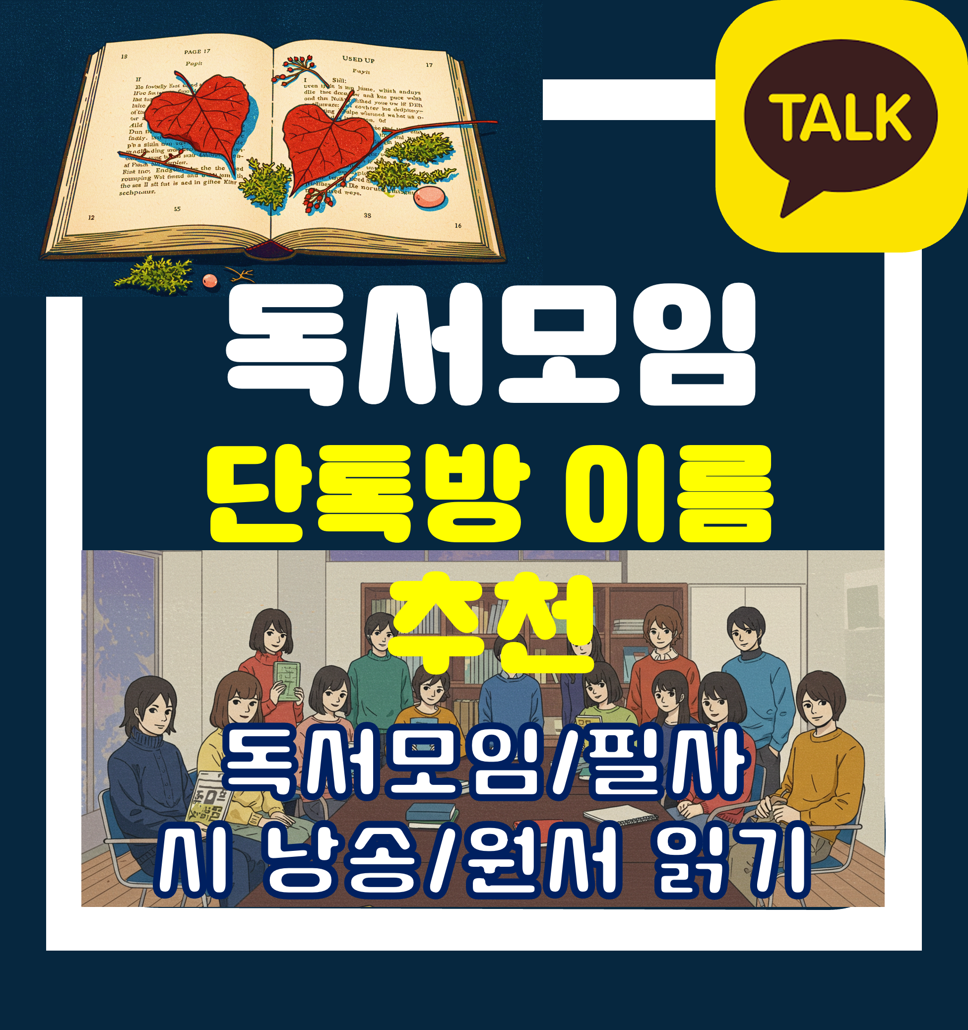 독서 모임 이름 추천-카톡 단톡방