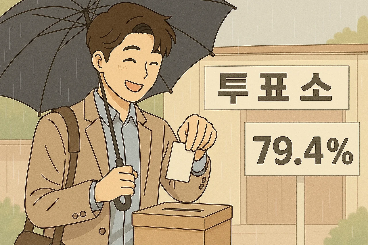 AI이미지. 투표 중인 사람을 표현한 가상이미지