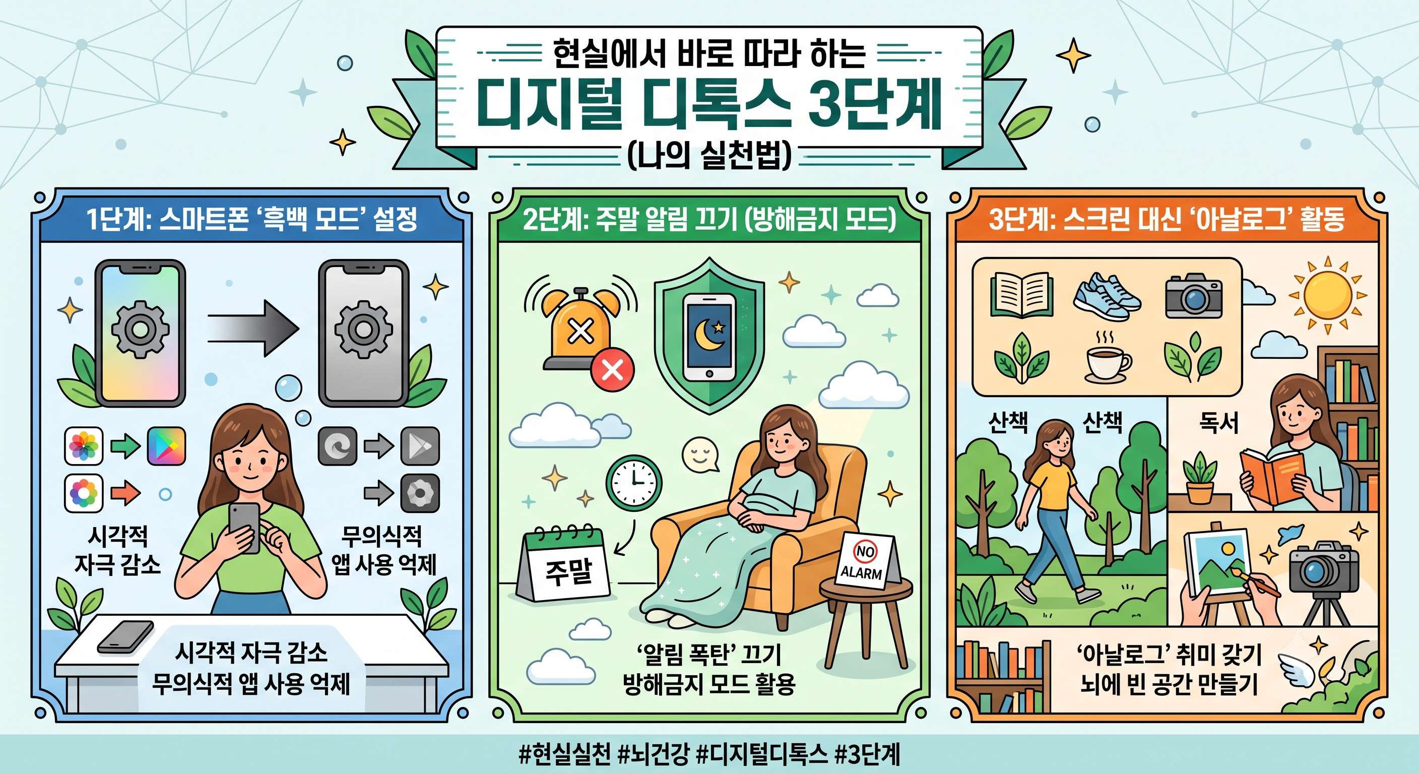 현실에서 바로 따라 하는 디지털 디톡스 3단계 (나의 실천법)