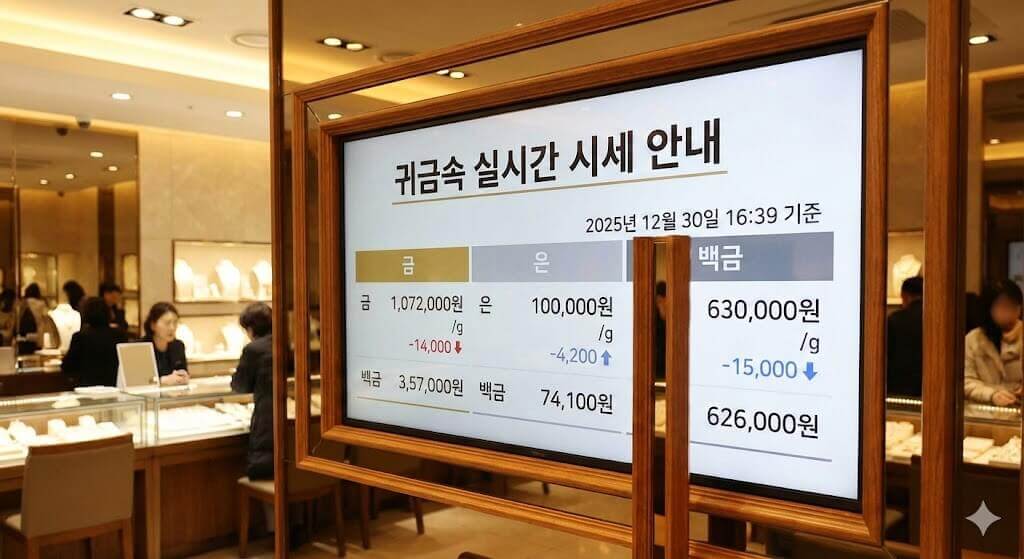 귀금속 실시간 시세 안내