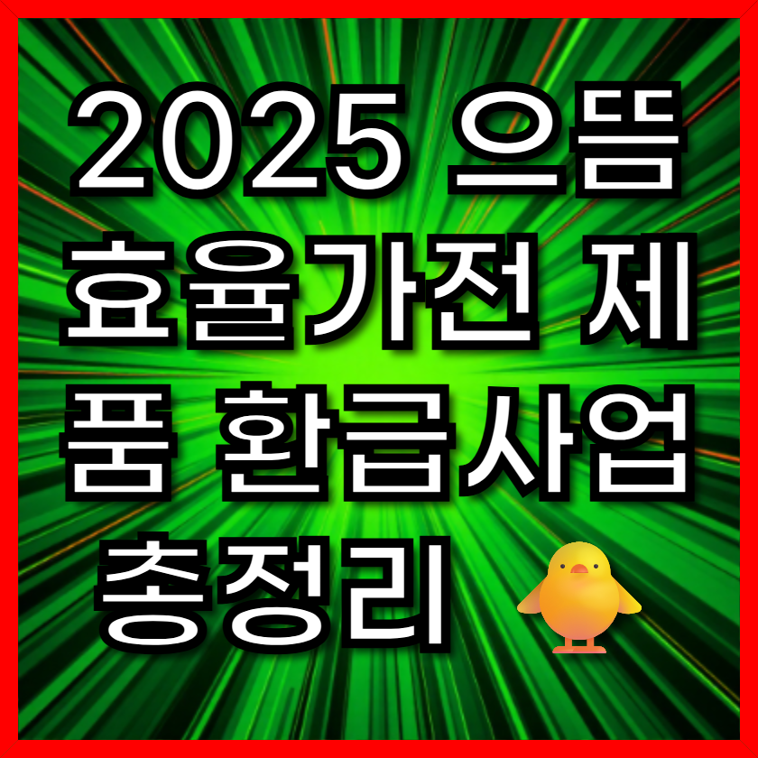 2025 으뜸 효율가전 환급사업 총정리 🐥