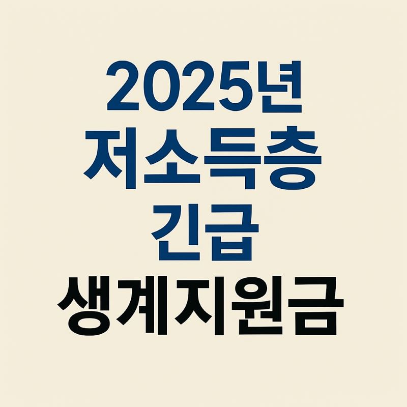 2025년 저소득층 긴급 생계지원금 신청 방법