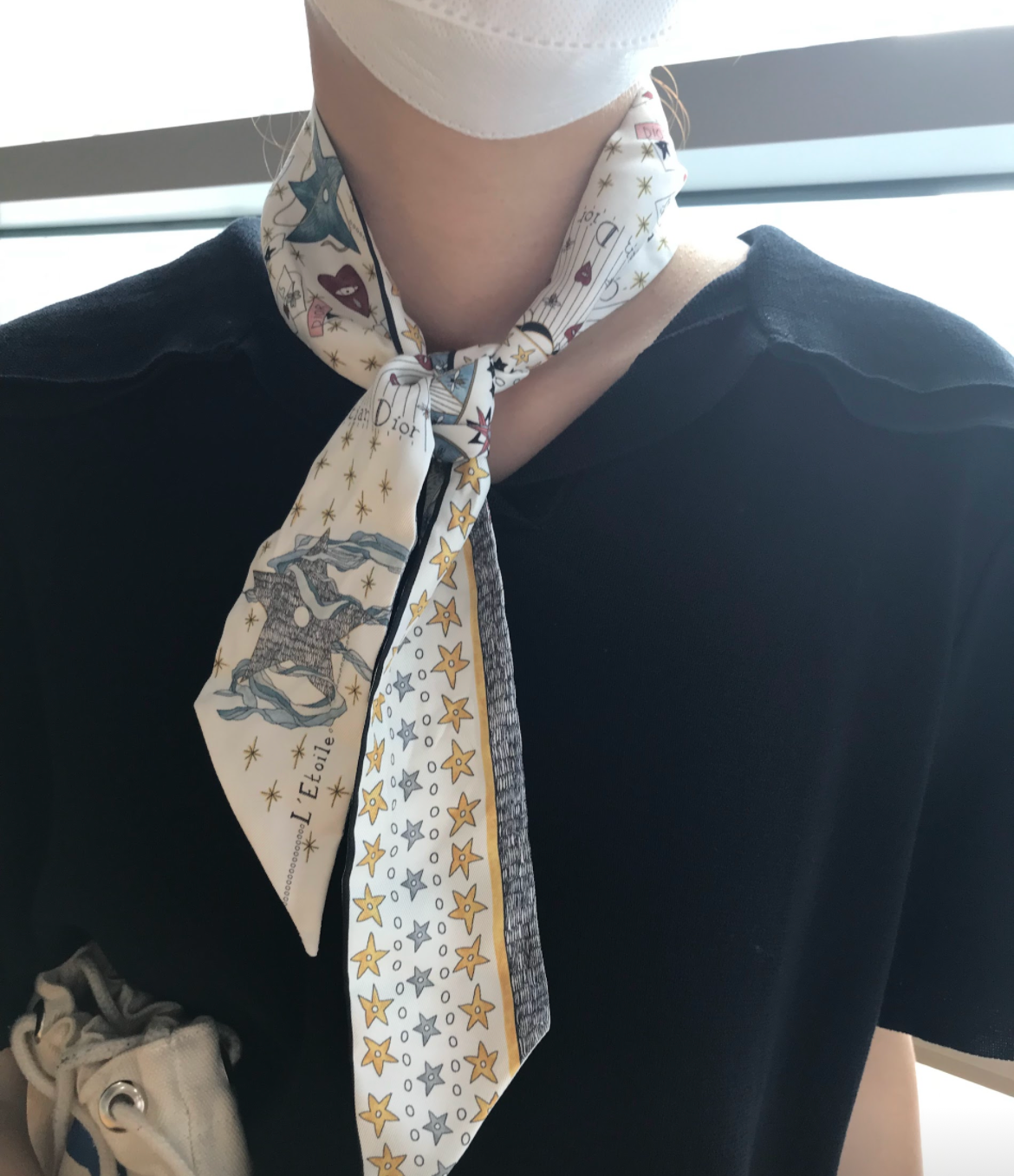 디올 L'Etoile Tarot 미차 스카프 착용사진