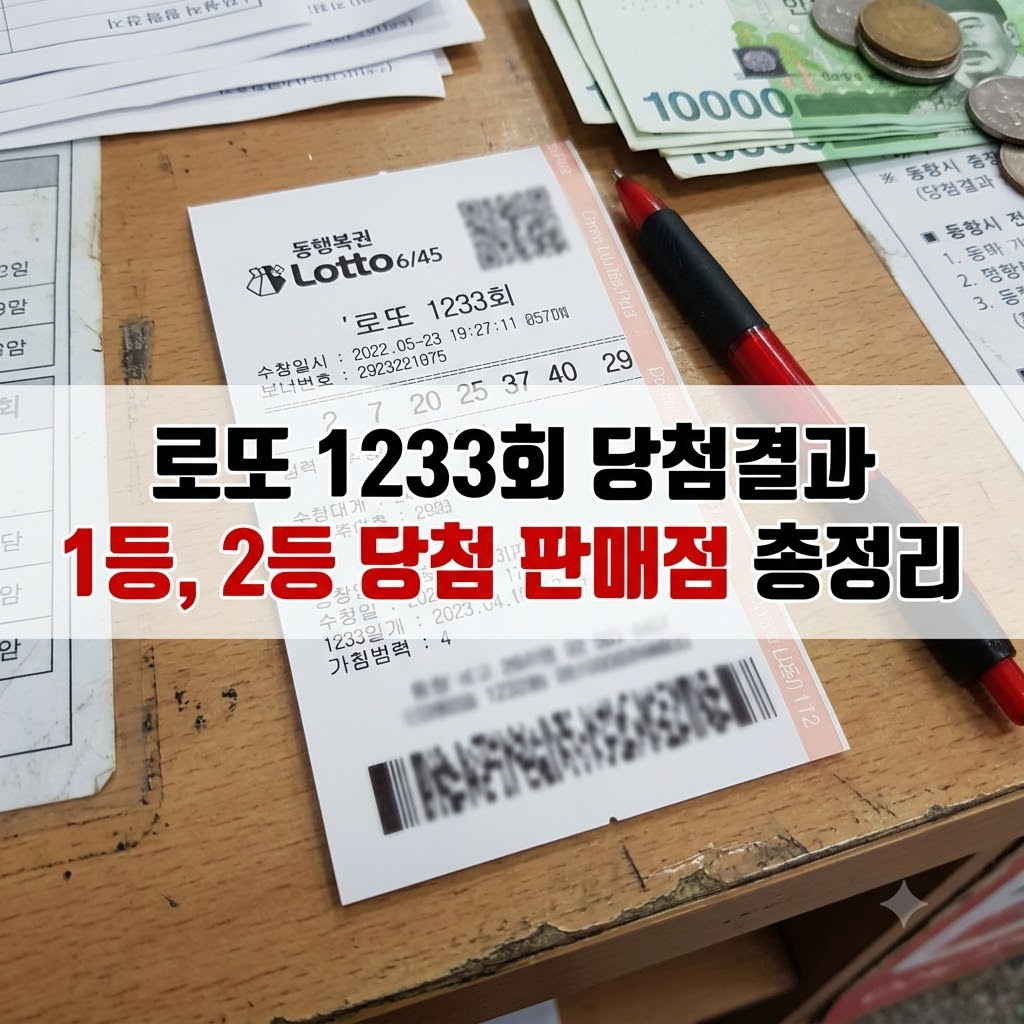 로또 1233회 당첨결과 판매점