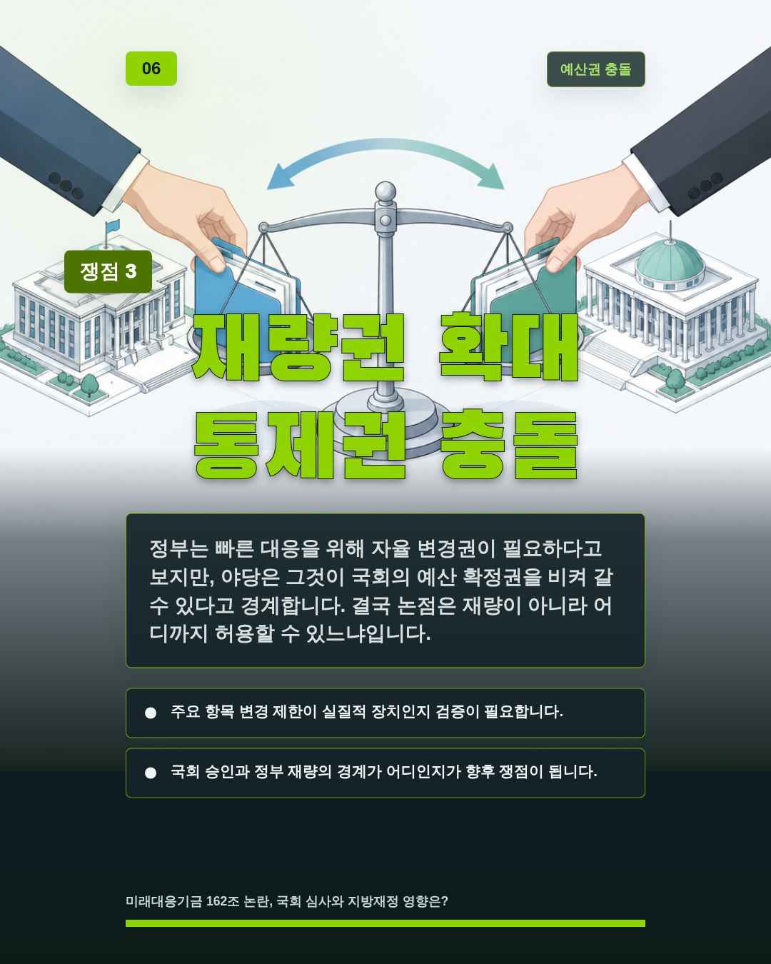 재량권 확대 통제권 충돌