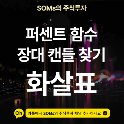 장대양봉 &amp; 장대음봉 캔들 - 화살표 제작 - 퍼센트 함수