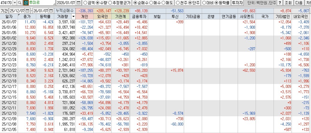 260107 루미르 수급
