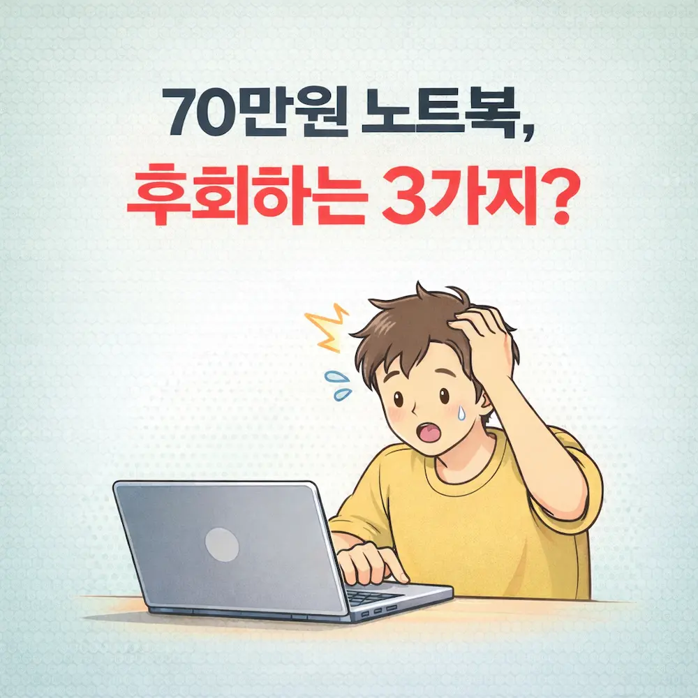 70만 원대 가성비 노트북 구매 시 후회하는 3가지 리스크와 기술 투자 실패 사례 분석 썸네일