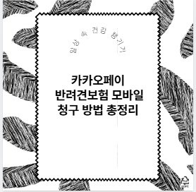 카카오페이 반려견보험 모바일 청구 방법 총정리