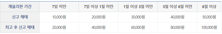 온라인 출생신고 기간 및 과태료